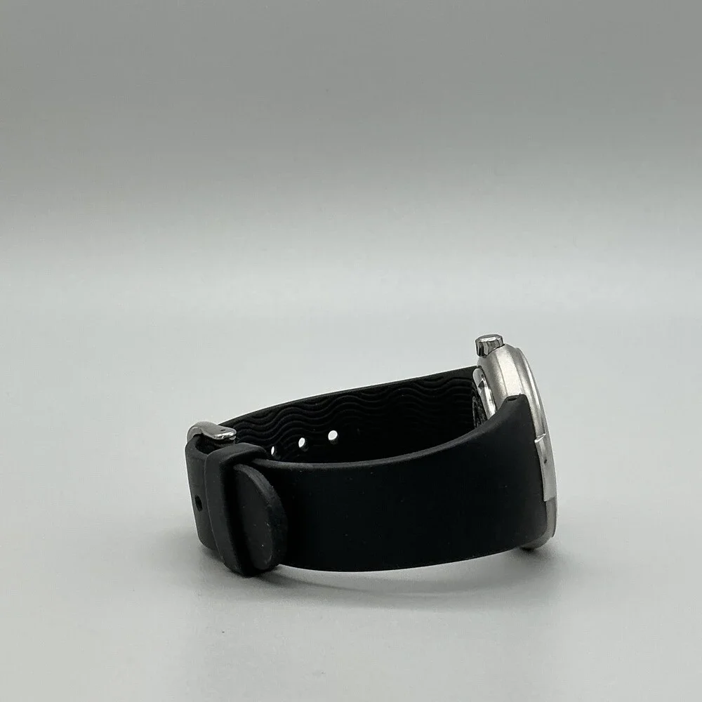 Philip Stein Active Sport Mens Watch 38mm Black Rubber Dual Time New Battery